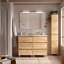 Mueble de baño Noja con patas 6 cajones doble seno roble africa 120 cm de Salgar